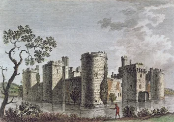Bodiamin linna, Sussex, 6. heinäkuuta 1777 (värikaiverrus)